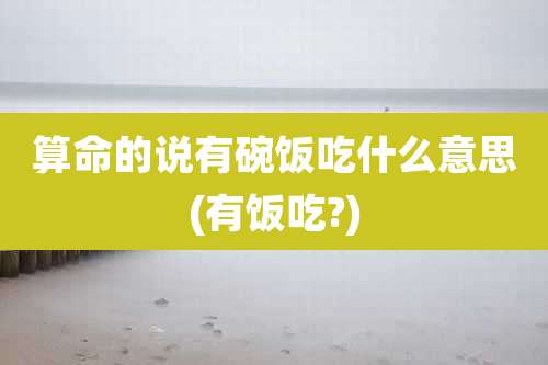 算命的说有碗饭吃什么意思(有饭吃?)