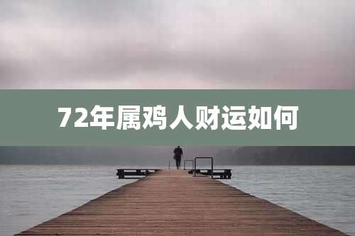 72年属鸡人财运如何