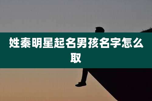 姓秦明星起名男孩名字怎么取
