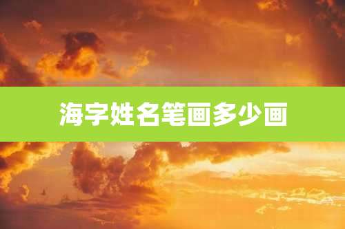 海字姓名笔画多少画
