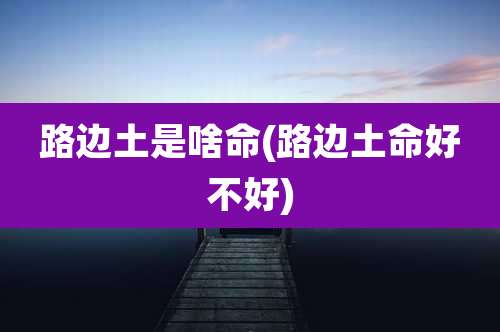 路边土是啥命(路边土命好不好)