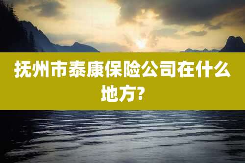 抚州市泰康保险公司在什么地方?