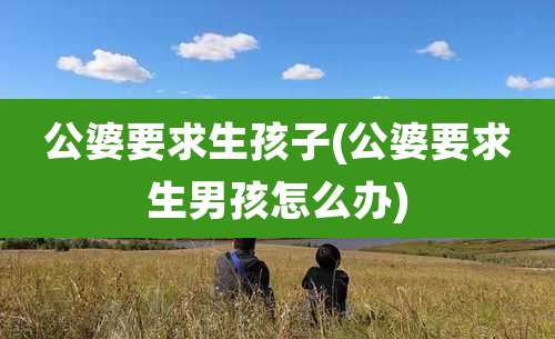 公婆要求生孩子(公婆要求生男孩怎么办)