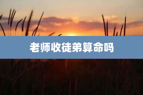 老师收徒弟算命吗
