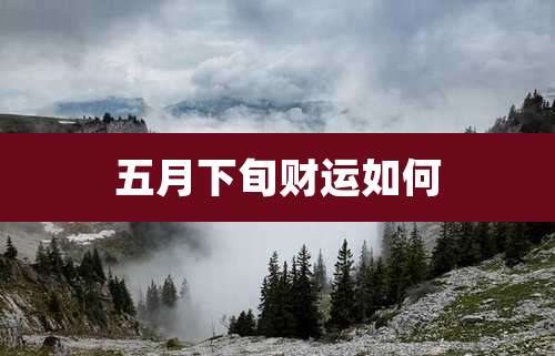 五月下旬财运如何