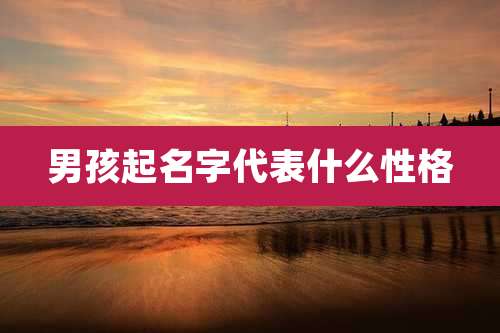 男孩起名字代表什么性格