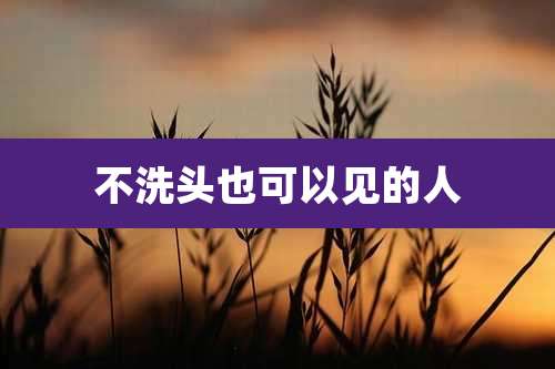 不洗头也可以见的人