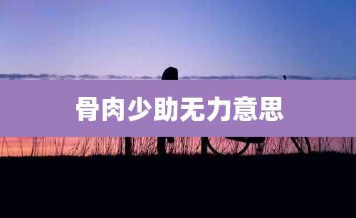骨肉少助无力意思