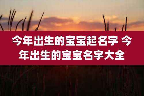 今年出生的宝宝起名字 今年出生的宝宝名字大全