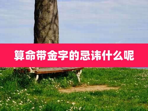 算命带金字的忌讳什么呢