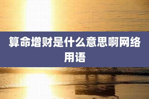 算命增财是什么意思啊网络用语