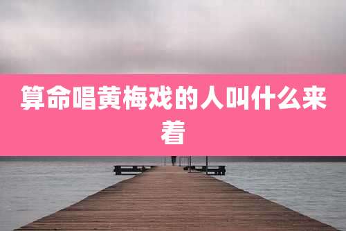 算命唱黄梅戏的人叫什么来着