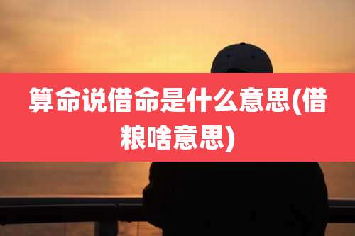 算命说借命是什么意思(借粮啥意思)