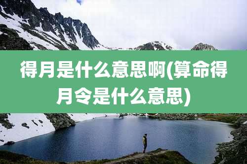 得月是什么意思啊(算命得月令是什么意思)