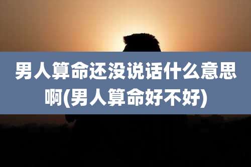 男人算命还没说话什么意思啊(男人算命好不好)