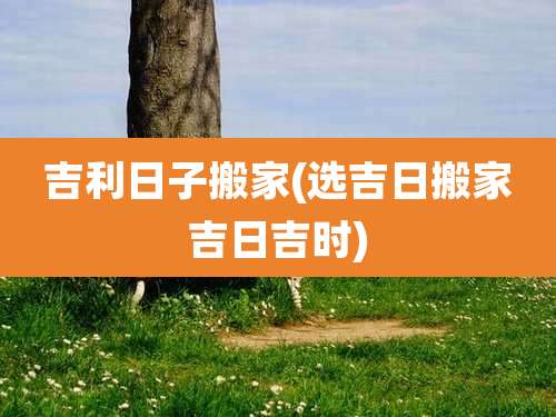 吉利日子搬家(选吉日搬家吉日吉时)