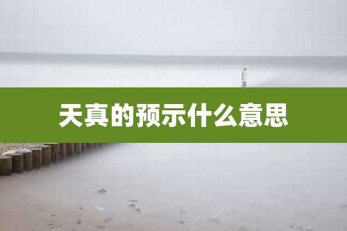 天真的预示什么意思