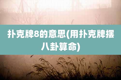扑克牌8的意思(用扑克牌摆八卦算命)