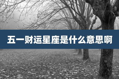 五一财运星座是什么意思啊