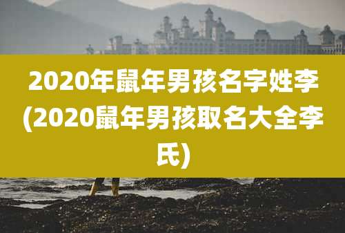 2020年鼠年男孩名字姓李(2020鼠年男孩取名大全李氏)