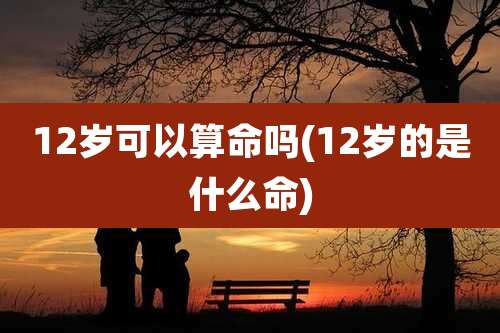 12岁可以算命吗(12岁的是什么命)