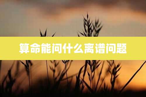 算命能问什么离谱问题
