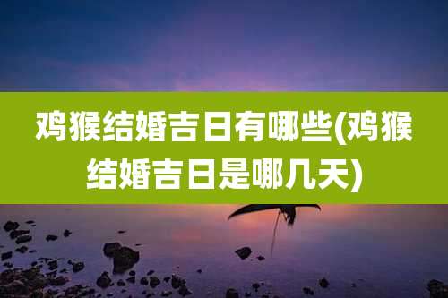 鸡猴结婚吉日有哪些(鸡猴结婚吉日是哪几天)
