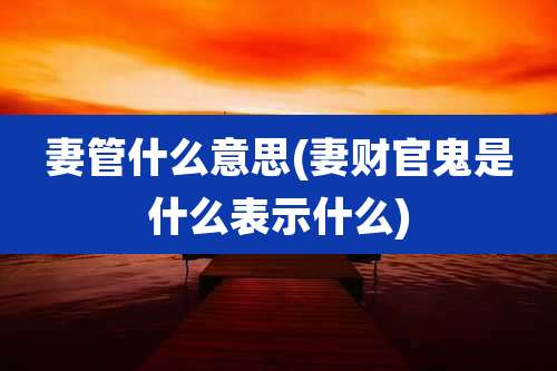 妻管什么意思(妻财官鬼是什么表示什么)
