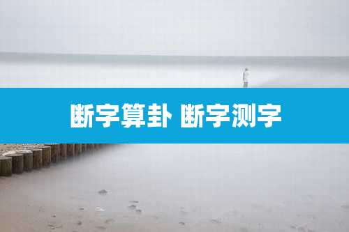 断字算卦 断字测字