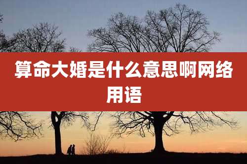 算命大婚是什么意思啊网络用语