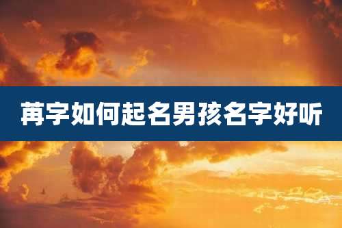 苒字如何起名男孩名字好听