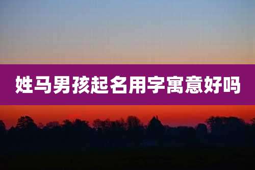 姓马男孩起名用字寓意好吗