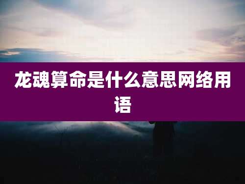 龙魂算命是什么意思网络用语