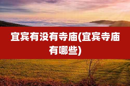 宜宾有没有寺庙(宜宾寺庙有哪些)