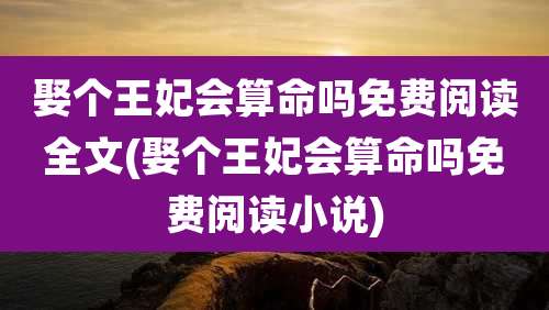 娶个王妃会算命吗免费阅读全文(娶个王妃会算命吗免费阅读小说)