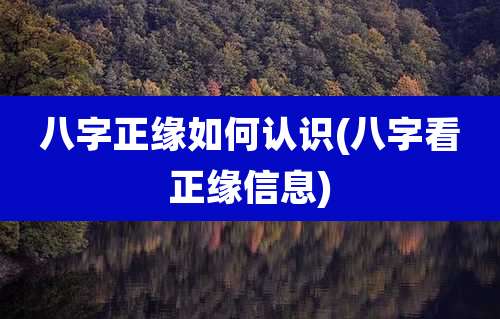 八字正缘如何认识(八字看正缘信息)