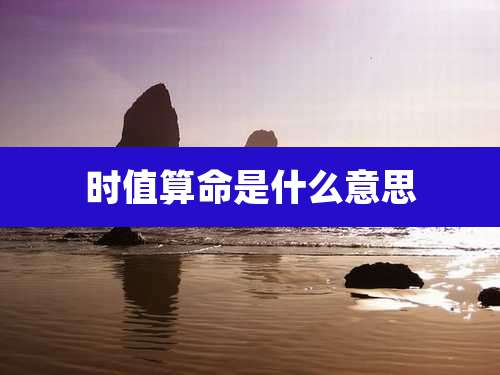 时值算命是什么意思