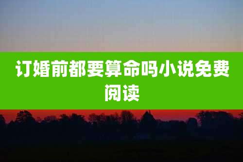 订婚前都要算命吗小说免费阅读