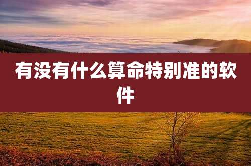 有没有什么算命特别准的软件