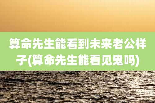 算命先生能看到未来老公样子(算命先生能看见鬼吗)