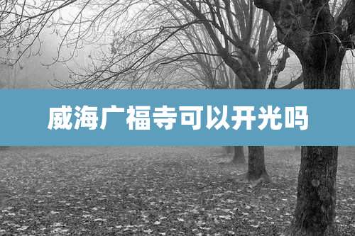 威海广福寺可以开光吗