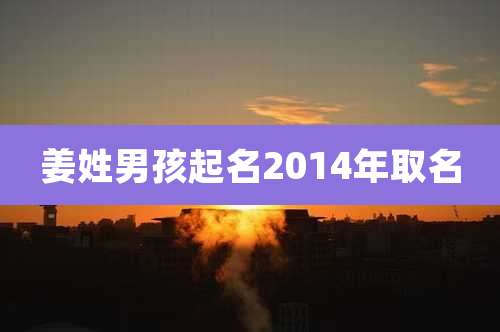 姜姓男孩起名2014年取名
