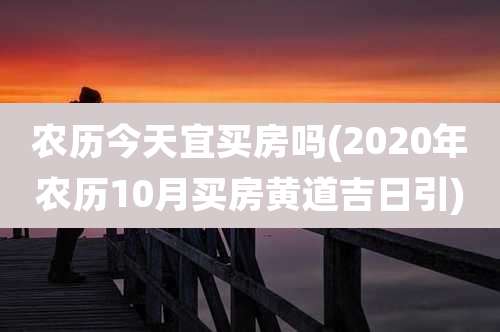 农历今天宜买房吗(2020年农历10月买房黄道吉日引)