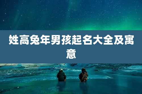 姓高兔年男孩起名大全及寓意