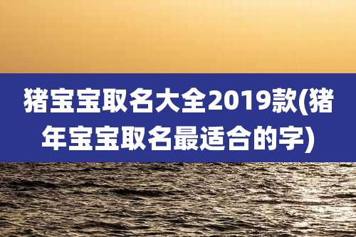 猪宝宝取名大全2019款(猪年宝宝取名最适合的字)