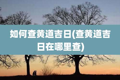 如何查黄道吉日(查黄道吉日在哪里查)