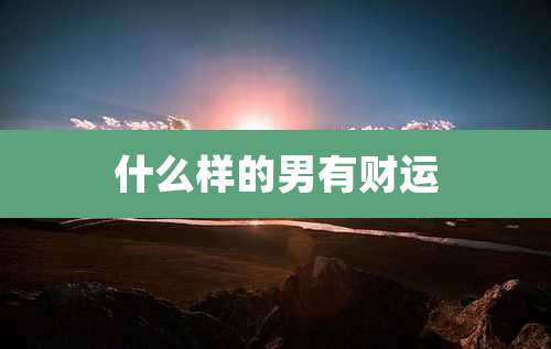 什么样的男有财运