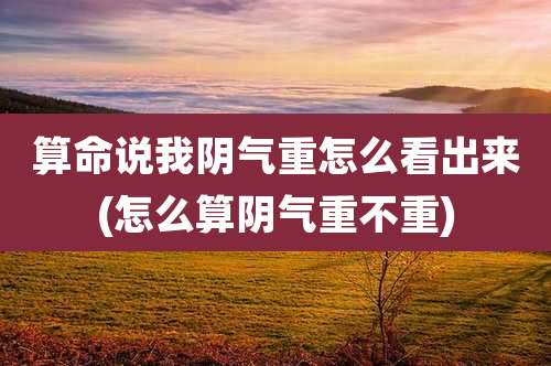 算命说我阴气重怎么看出来(怎么算阴气重不重)