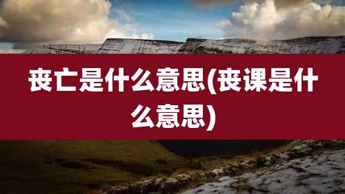 丧亡是什么意思(丧课是什么意思)