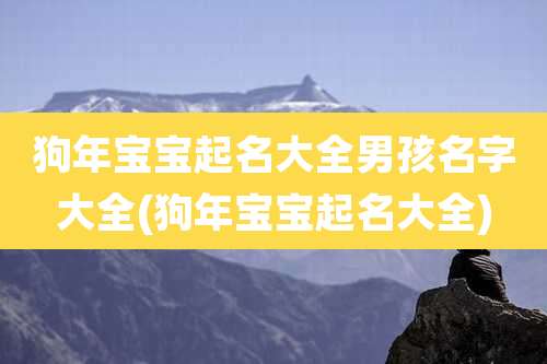 狗年宝宝起名大全男孩名字大全(狗年宝宝起名大全)